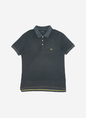 Vintage Armani Poloshirt dunkelgrau