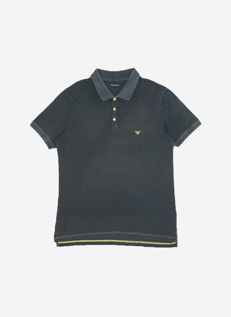 Vintage Armani Poloshirt dunkelgrau