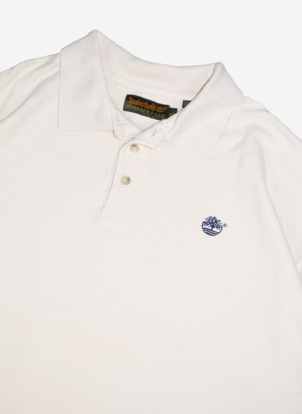 Vintage Timberland Poloshirt boxy creme – Bild 2