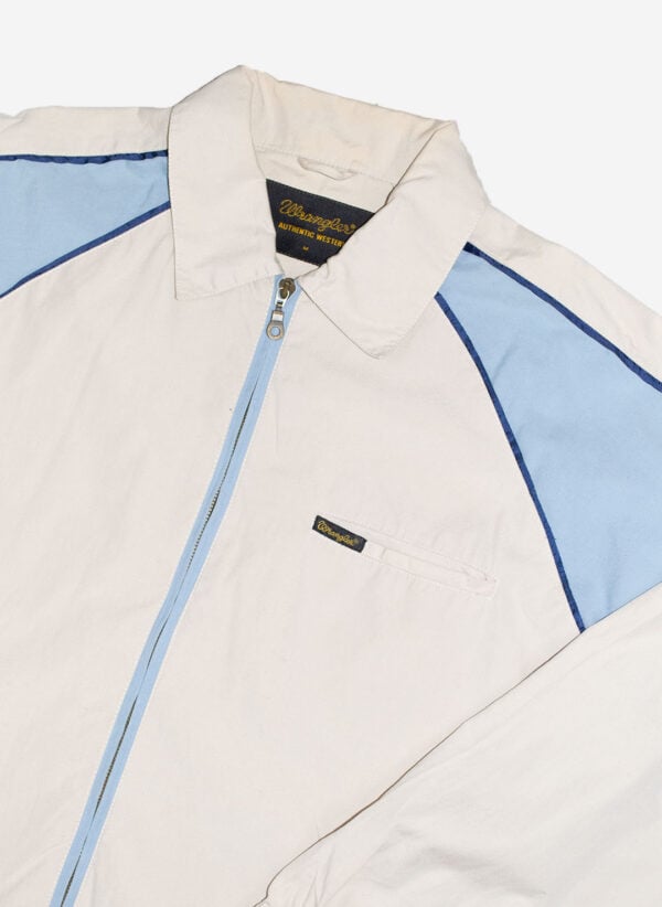 Vintage Wrangler Harringtonjacke babyblau beige – Bild 2