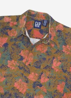 Vintage 90s Gap Kurzarmhemd leaves