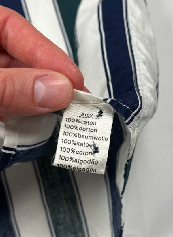 Vintage 90s Lacoste Kurzarmhemd gestreift – Bild 3