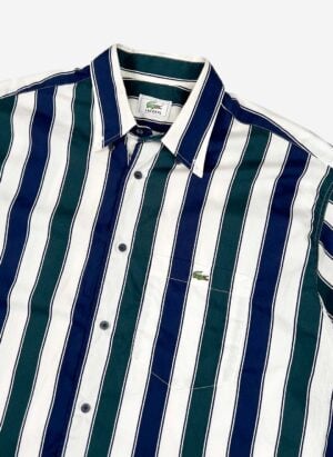 Vintage 90s Lacoste Kurzarmhemd gestreift