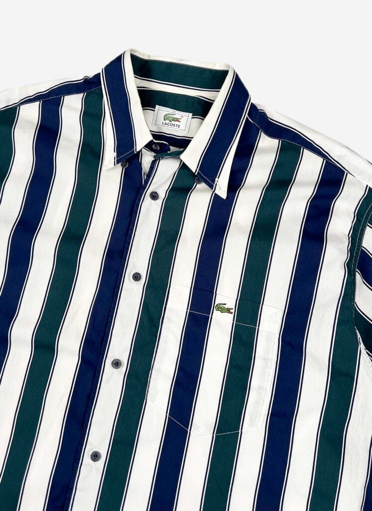 Vintage 90s Lacoste Kurzarmhemd gestreift