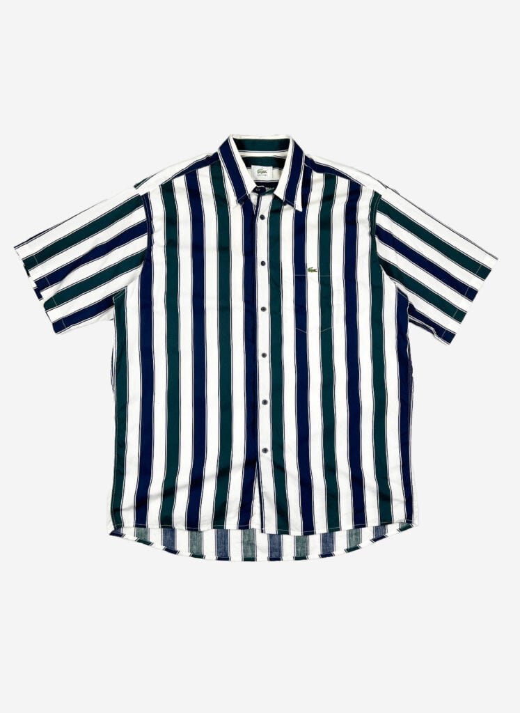 Vintage 90s Lacoste Kurzarmhemd gestreift