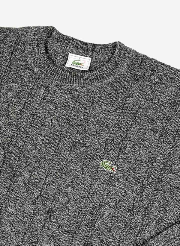 Vintage 90s Lacoste Wollpullover grau – Bild 2