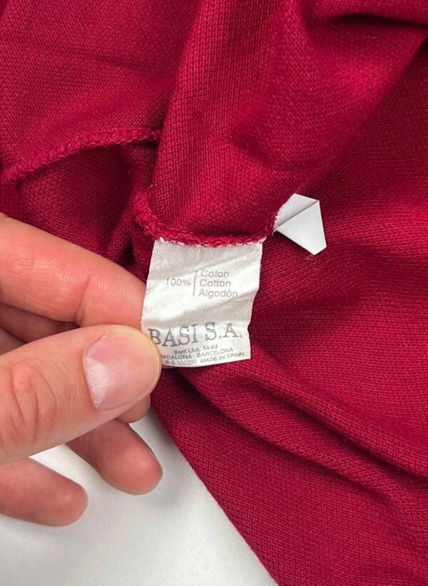 Vintage 90s Lacoste Longsleeve Poloshirt rot – Bild 3