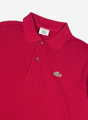 Vintage 90s Lacoste Longsleeve Poloshirt rot