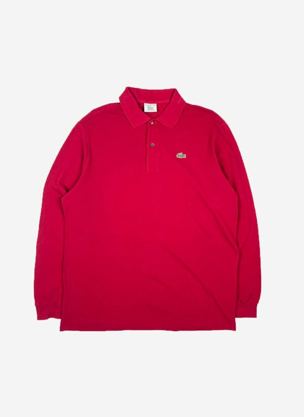 Vintage 90s Lacoste Longsleeve Poloshirt rot