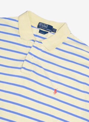 Vintage 90s Polo Ralph Lauren Poloshirt gelb gestreift