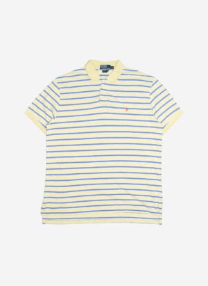 Vintage 90s Polo Ralph Lauren Poloshirt gelb gestreift