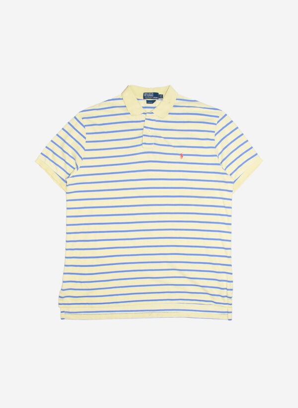 Vintage 90s Polo Ralph Lauren Poloshirt gelb gestreift