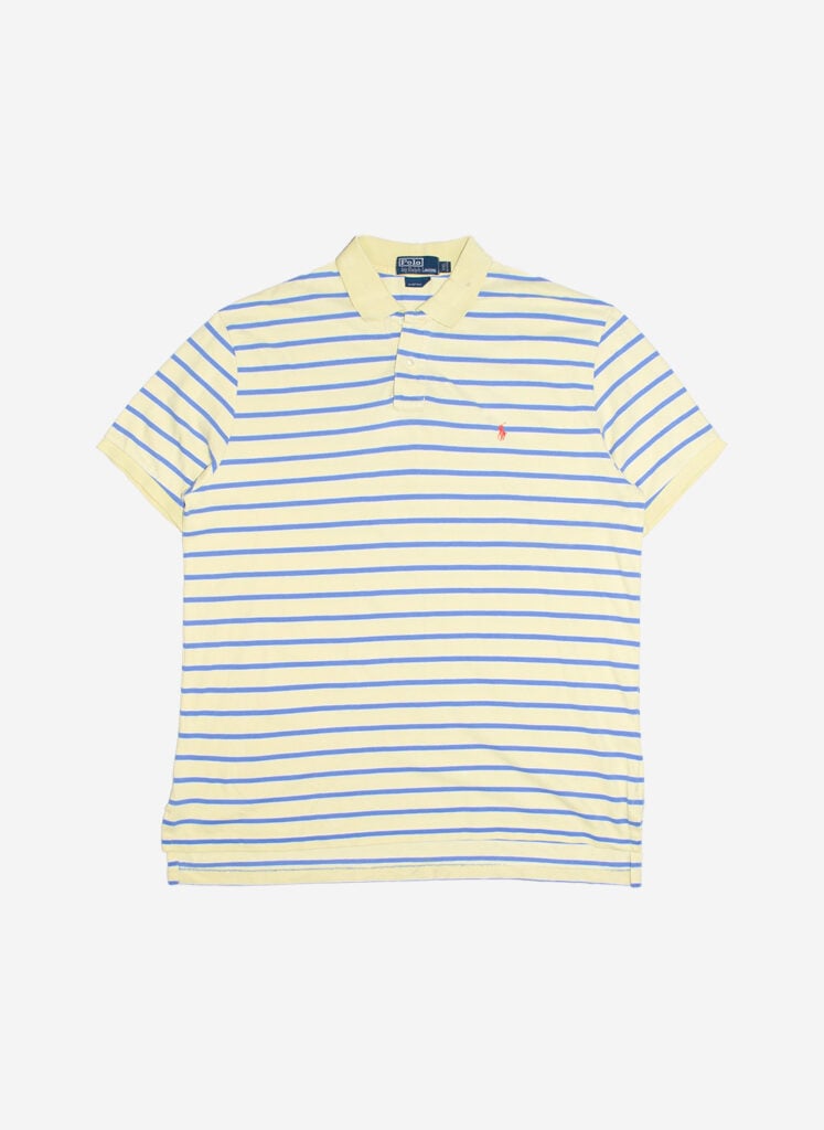 Vintage 90s Polo Ralph Lauren Poloshirt gelb gestreift