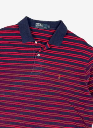Vintage 90s Polo Ralph Lauren Poloshirt navy rot gestreift