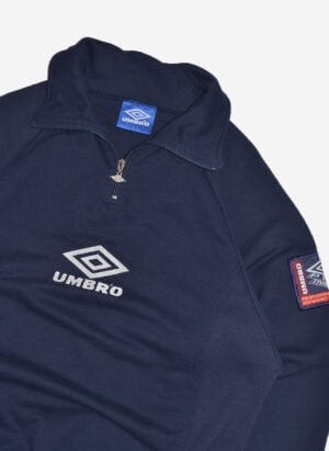 Vintage 90s Umbro Half-Zip Sweater navy