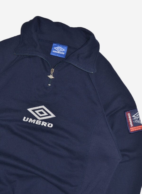 Vintage 90s Umbro Half-Zip Sweater navy – Bild 2