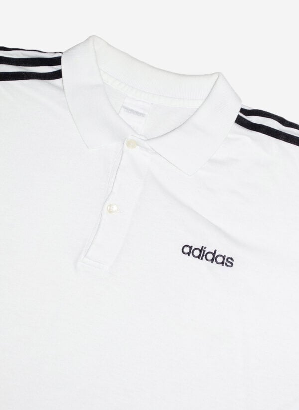 Vintage Adidas Poloshirt weiß – Bild 2