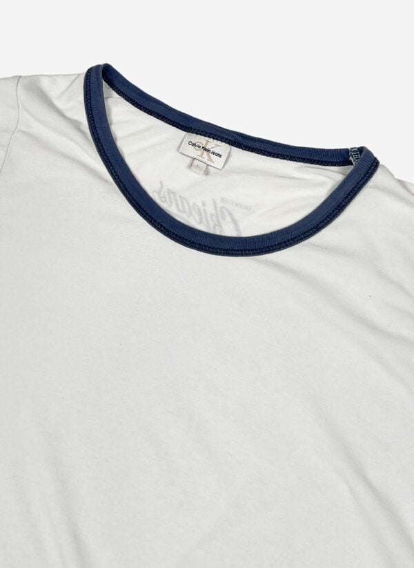 Vintage Calvin Klein Ringer T-Shirt hellblau – Bild 2
