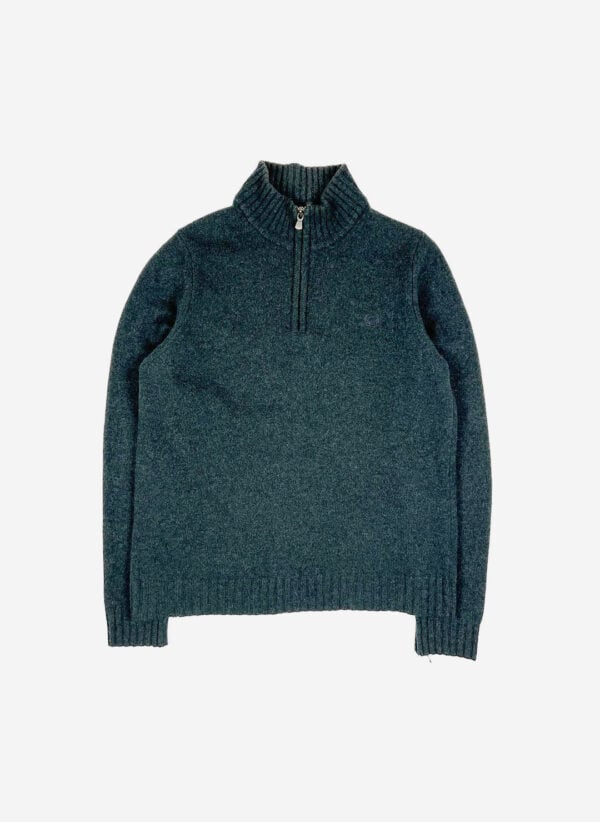 Vintage Fred Perry Woll Half-Zip Sweater grün