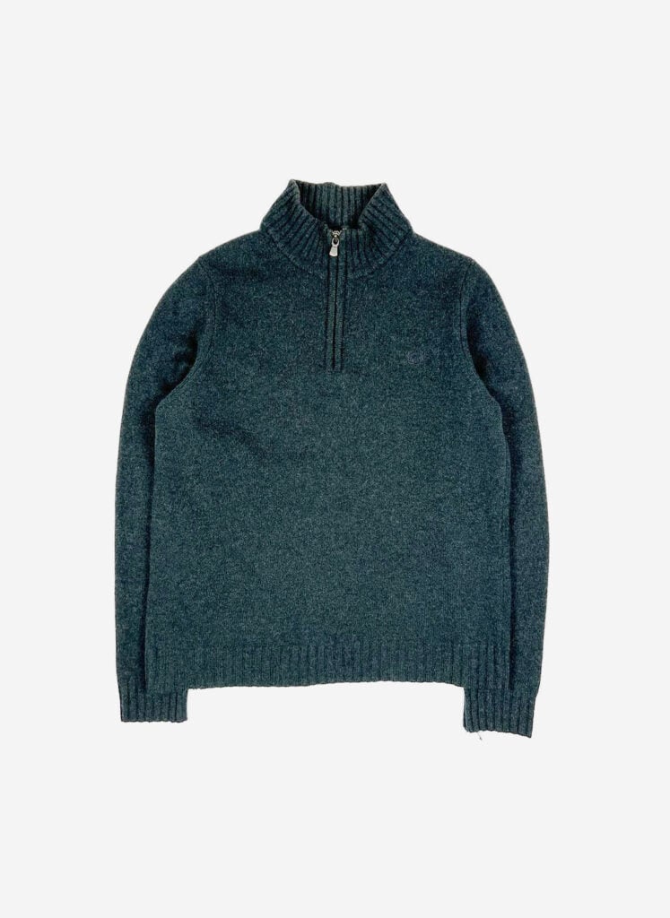 Vintage Fred Perry Woll Half-Zip Sweater grün