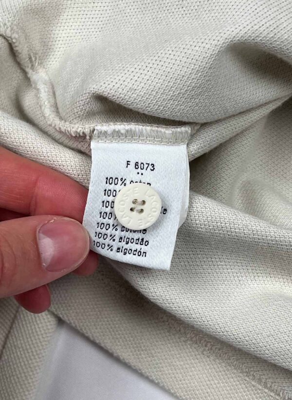 Vintage Lacoste Longsleeve Poloshirt creme – Bild 3
