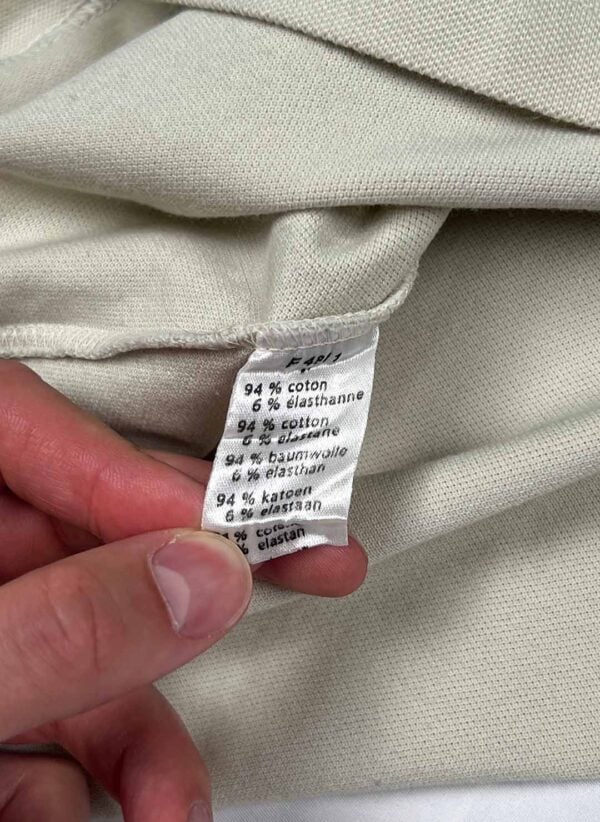 Vintage Lacoste Longsleeve Poloshirt creme – Bild 3