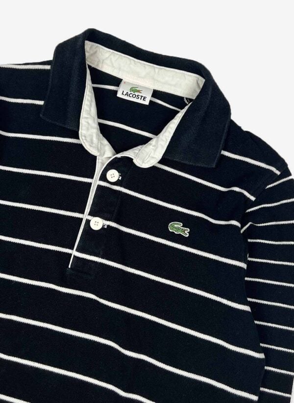 Vintage Lacoste Longsleeve Poloshirt schwarz – Bild 2