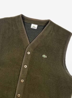 Vintage Lacoste Woll Weste oliv