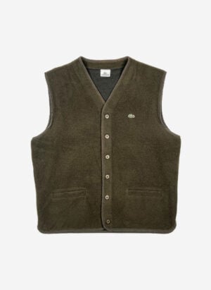 Vintage Lacoste Woll Weste oliv