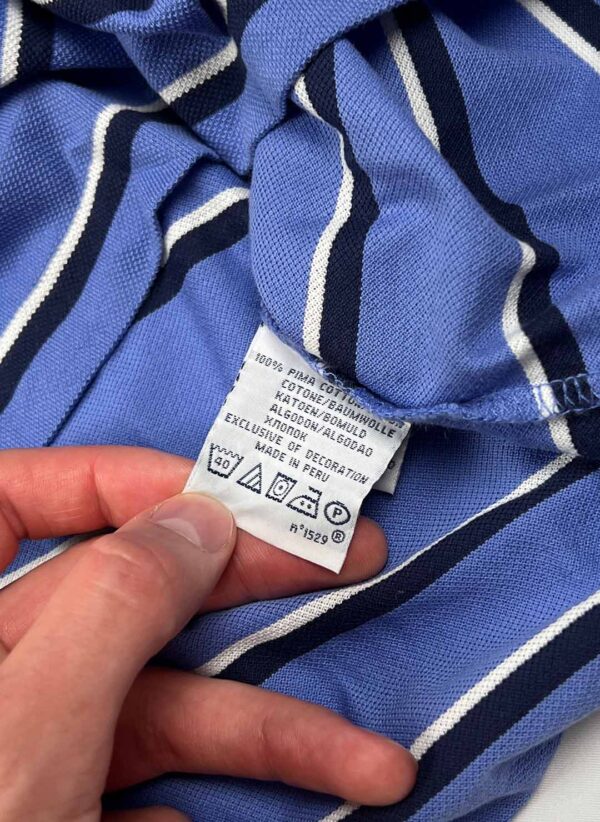 Vintage Polo Ralph Lauren Poloshirt blau gestreift – Bild 3
