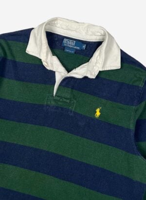 Vintage Polo Ralph Lauren Rugbyshirt navy grün