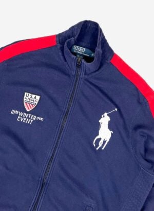 Vintage Polo Ralph Lauren USA Big Pony Zipper navy