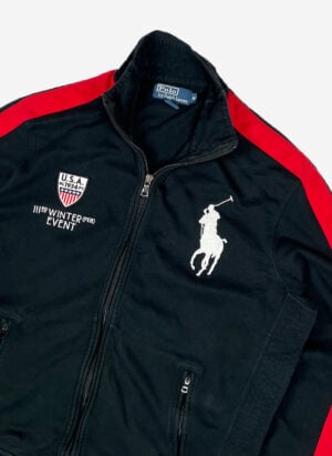 Vintage Polo Ralph Lauren USA Big Pony Zipper schwarz