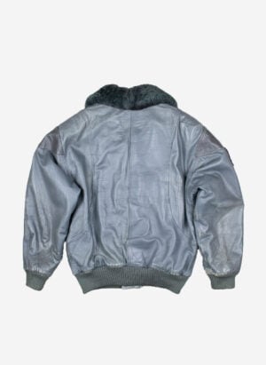 Vintage US Navy Lederjacke grau faded