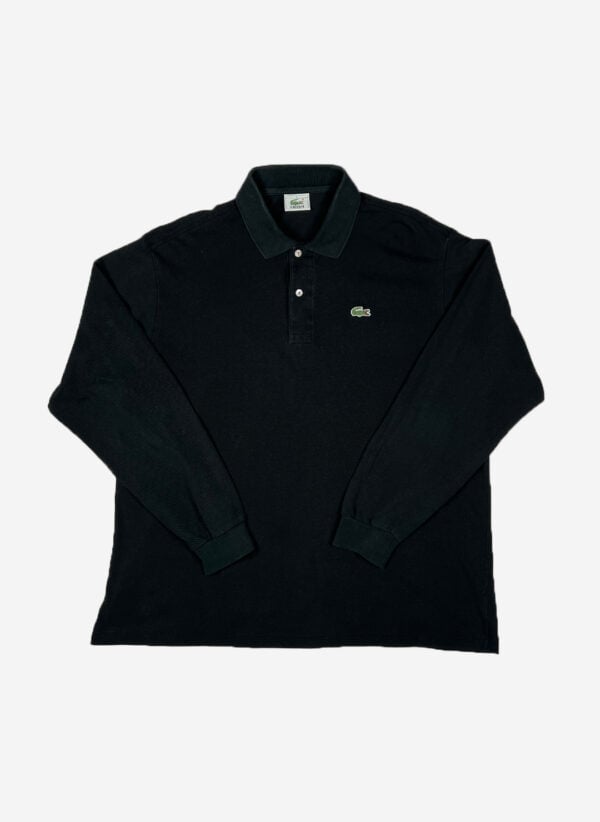 Vintage 90s Lacoste Longsleeve Poloshirt schwarz