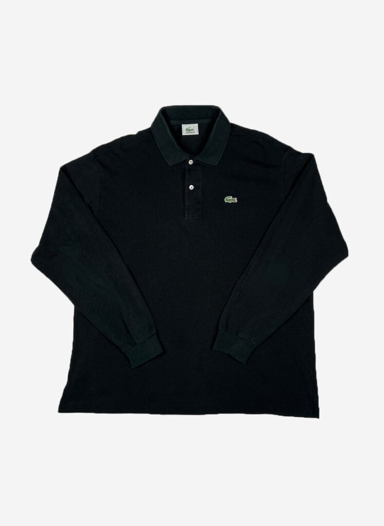 Vintage 90s Lacoste Longsleeve Poloshirt schwarz