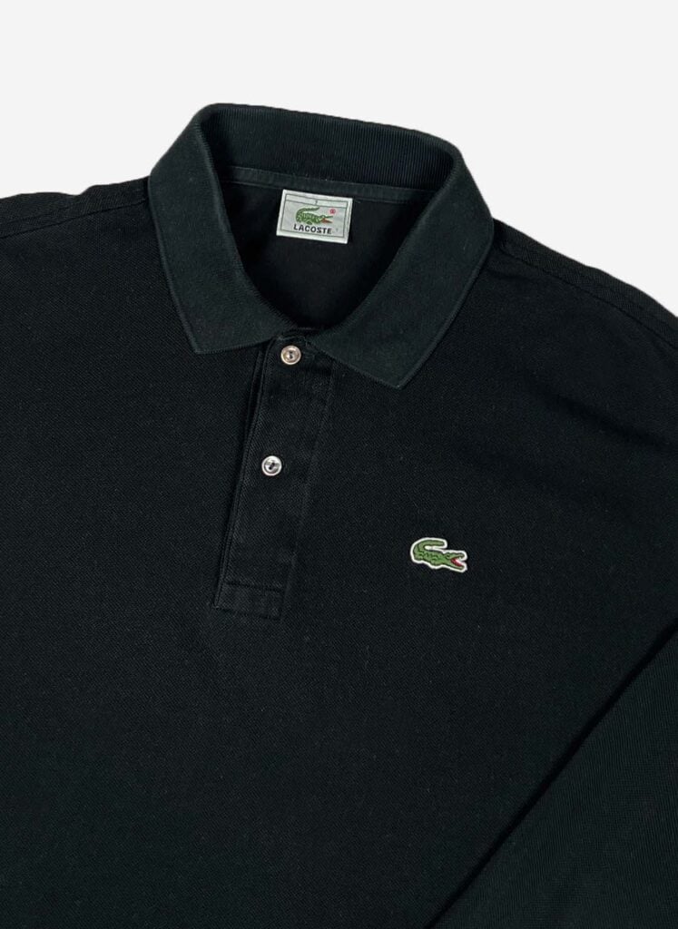 Vintage 90s Lacoste Longsleeve Poloshirt schwarz