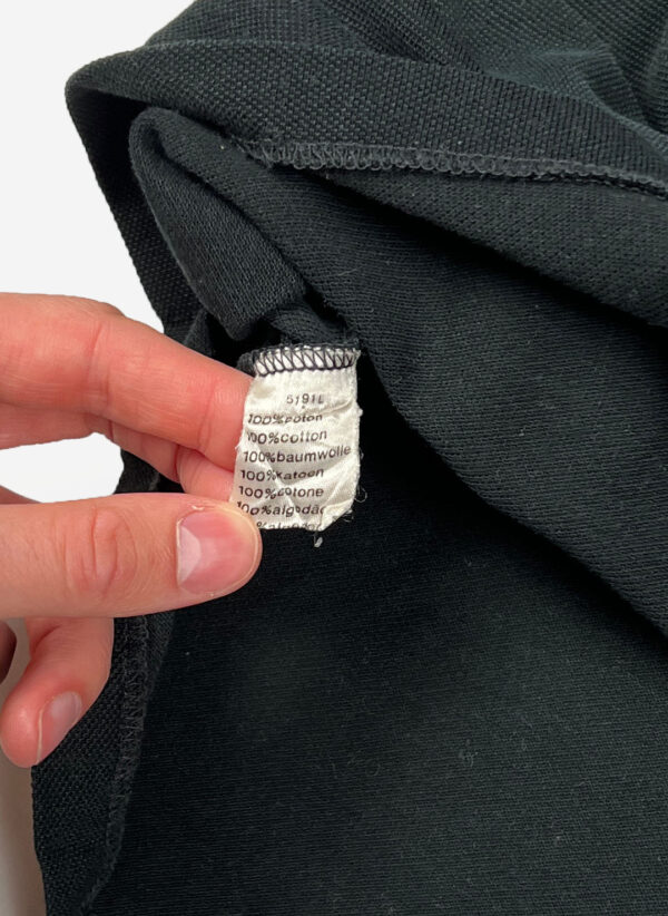 Vintage 90s Lacoste Longsleeve Poloshirt schwarz – Bild 3