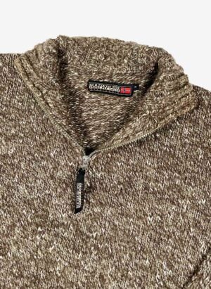 Vintage 90s Napapijri heavy Woll Half-Zip Sweater
