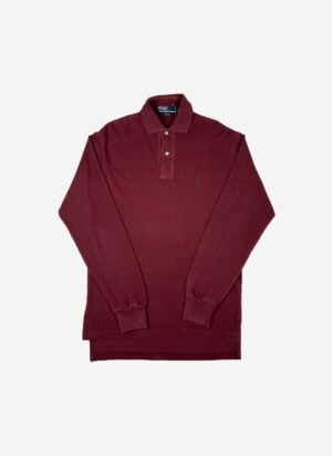 Vintage 90s Polo Ralph Lauren Longsleeve Poloshirt rot