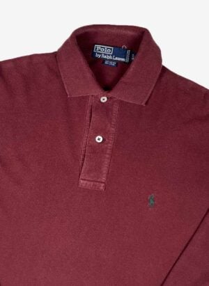 Vintage 90s Polo Ralph Lauren Longsleeve Poloshirt rot
