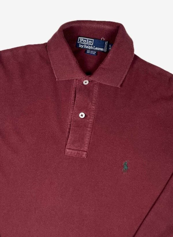 Vintage 90s Polo Ralph Lauren Longsleeve Poloshirt rot – Bild 2