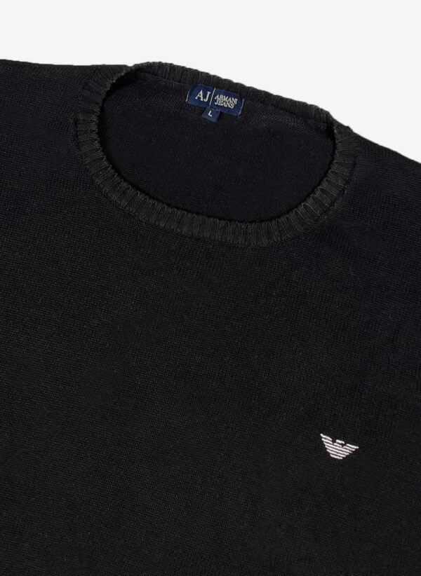Vintage Armani Strickpullover schwarz – Bild 2