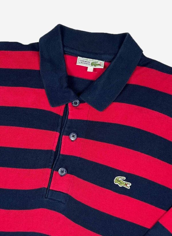 Vintage Chemise Lacoste Polo Strickpullover gestreift – Bild 2
