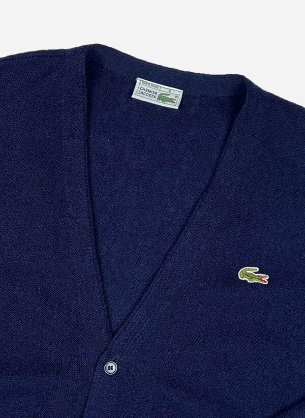 Vintage Chemise Lacoste Woll Cardigan navy – Bild 2