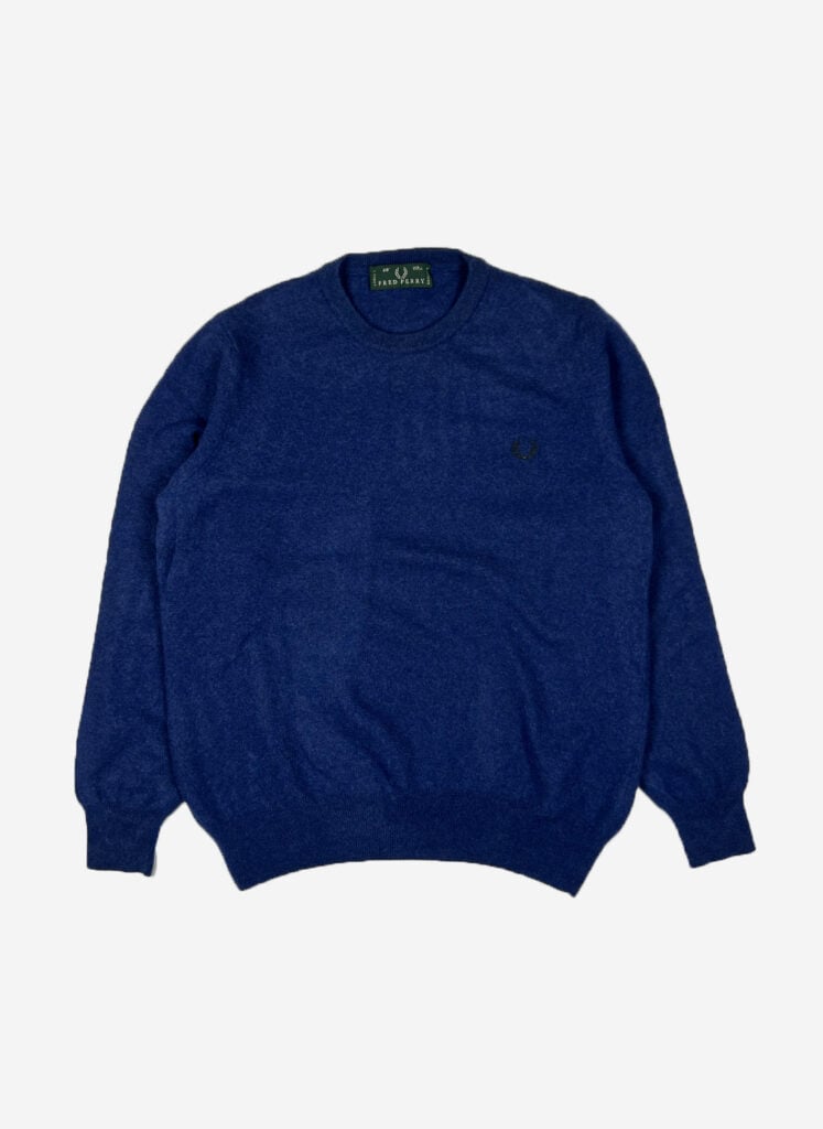 Vintage Fred Perry Wollpullover blau