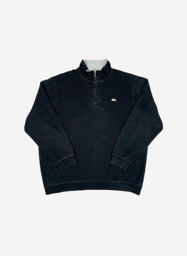 Vintage Lacoste Half-Zip Sweater schwarz