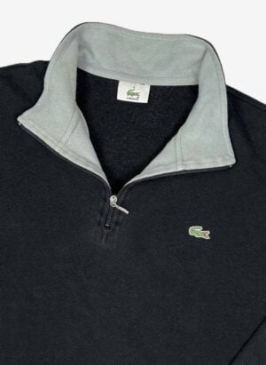 Vintage Lacoste Half-Zip Sweater schwarz