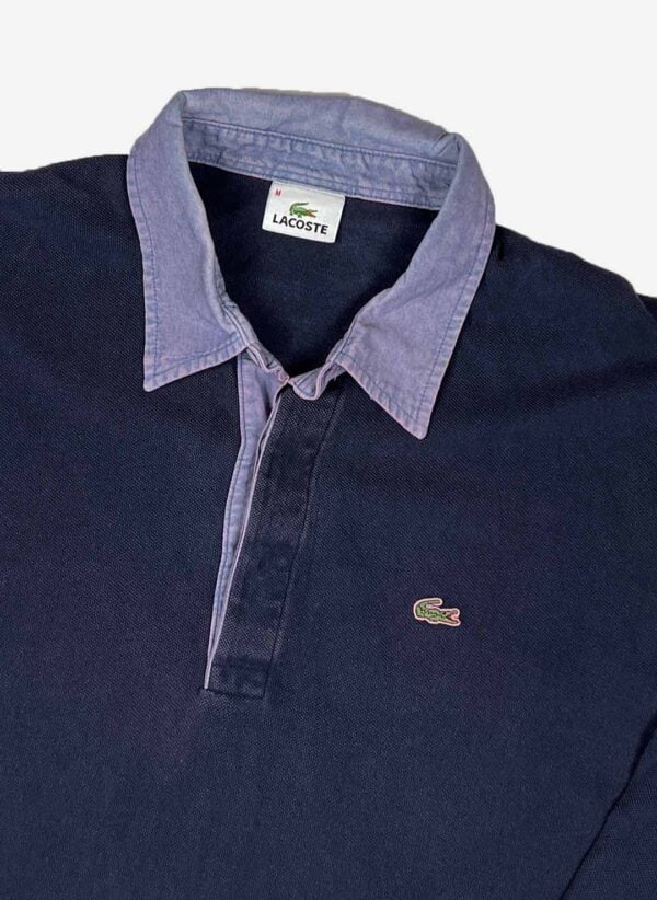 Vintage Lacoste Longsleeve Poloshirt navy – Bild 2
