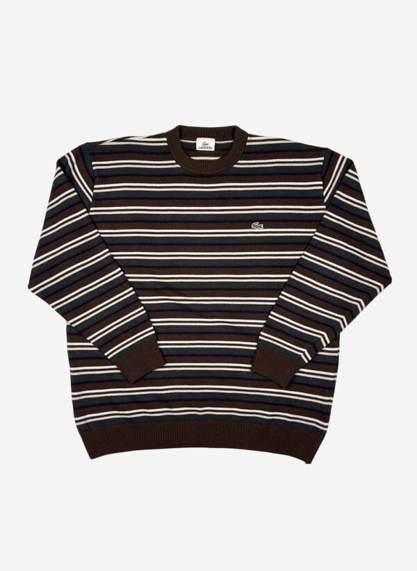 Vintage Lacoste Strickpullover braun gestreift